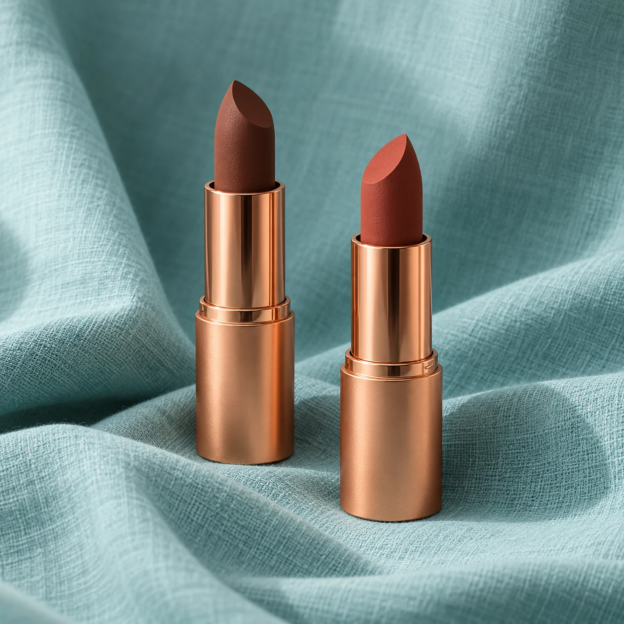Labiales mate en tonos café y terracota